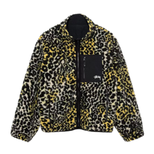 Load image into Gallery viewer, Stussy Sherpa Reversible Jacket - Yellow Leopard