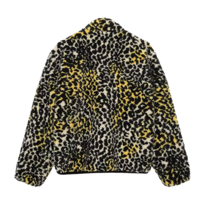 Stussy Sherpa Reversible Jacket - Yellow Leopard