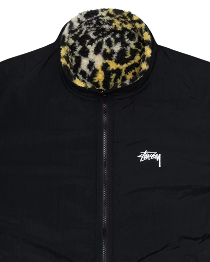 Stussy Sherpa Reversible Jacket - Yellow Leopard