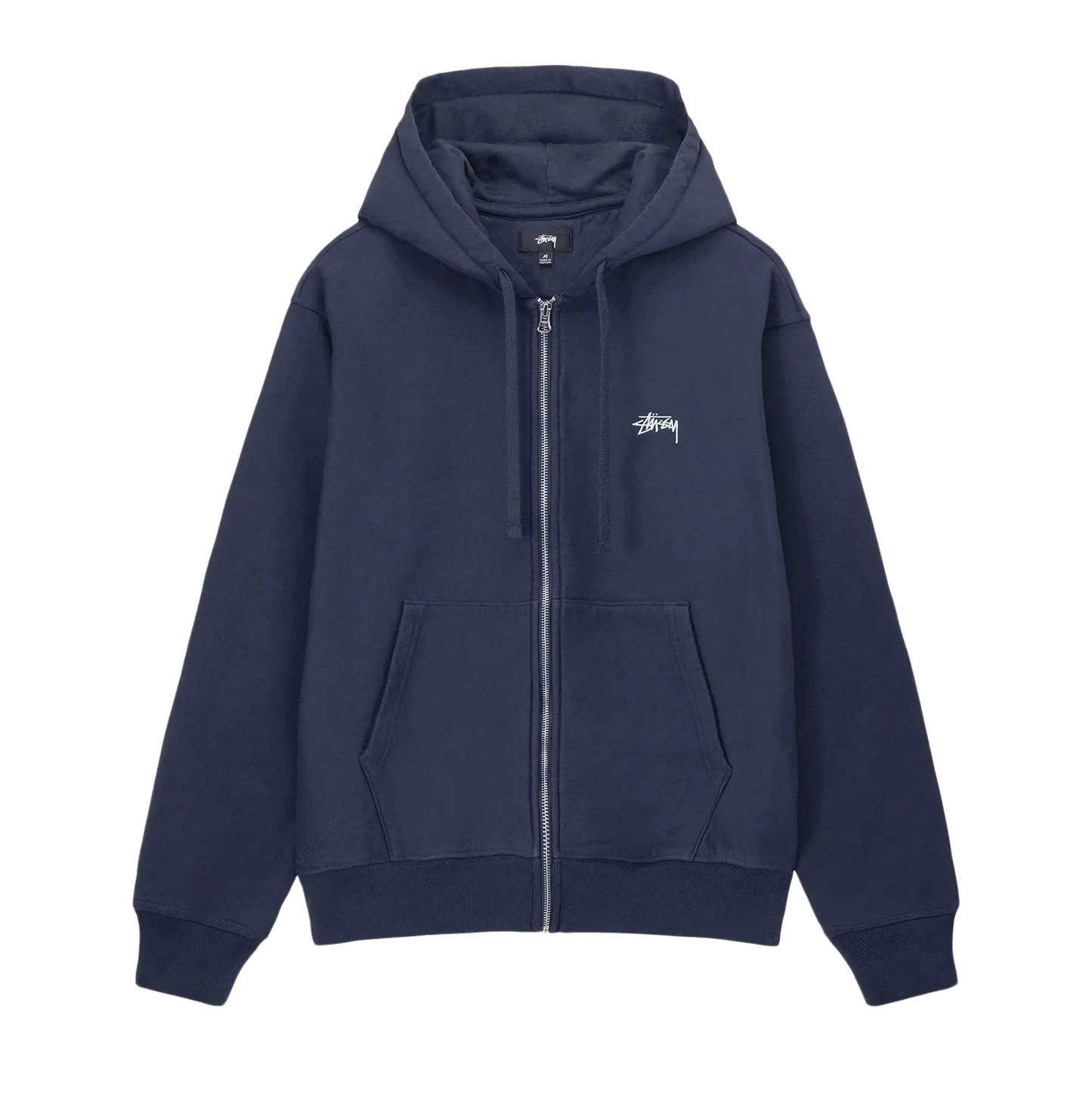 Stussy Stock Logo Zip Hoodie - Navy