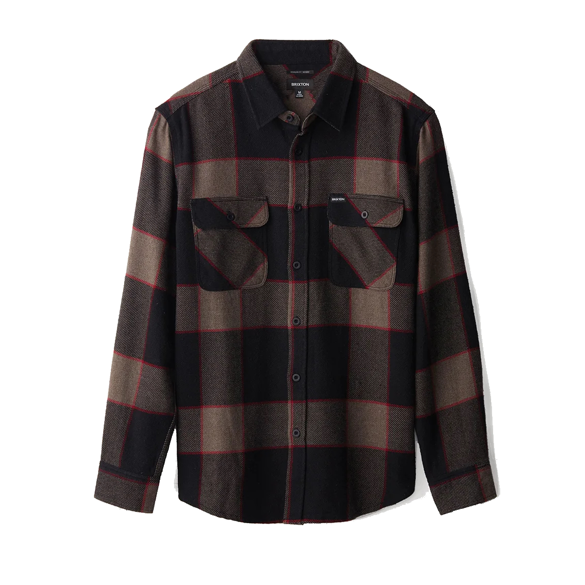 Brixton Bowery Flannel - Heather Grey/Charcoal