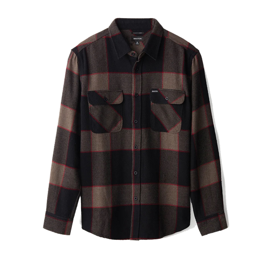 Brixton Bowery Flannel - Heather Grey/Charcoal