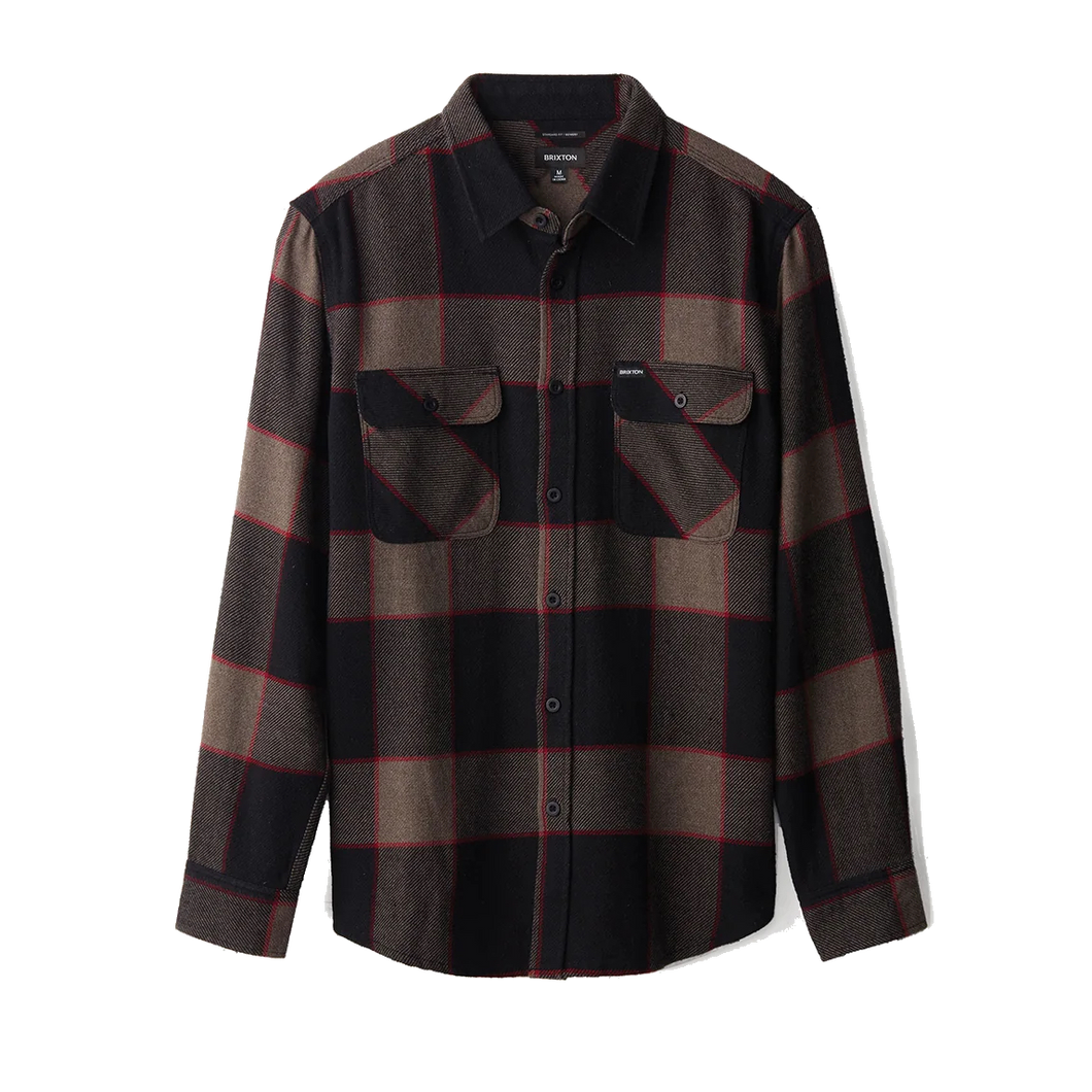 Brixton Bowery Flannel - Heather Grey/Charcoal