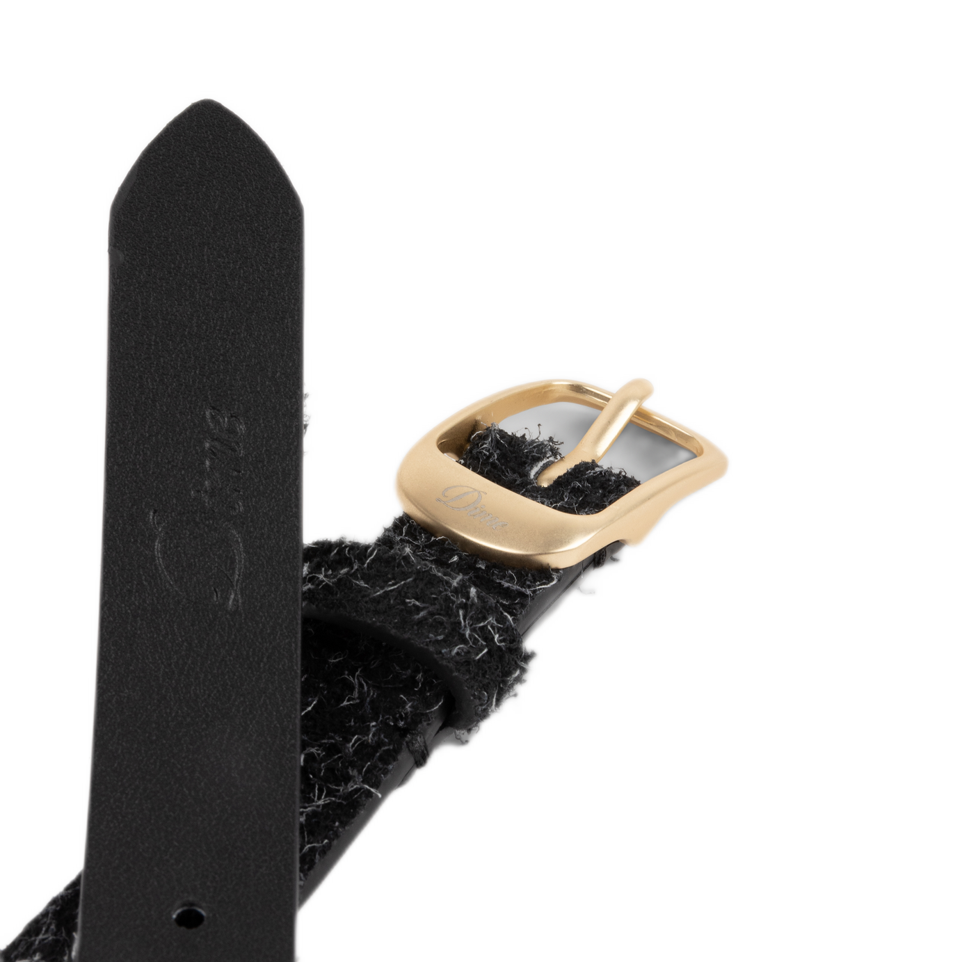 Dime Dress Leather Belt - Shaggy Black
