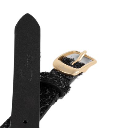 Dime Dress Leather Belt - Shaggy Black