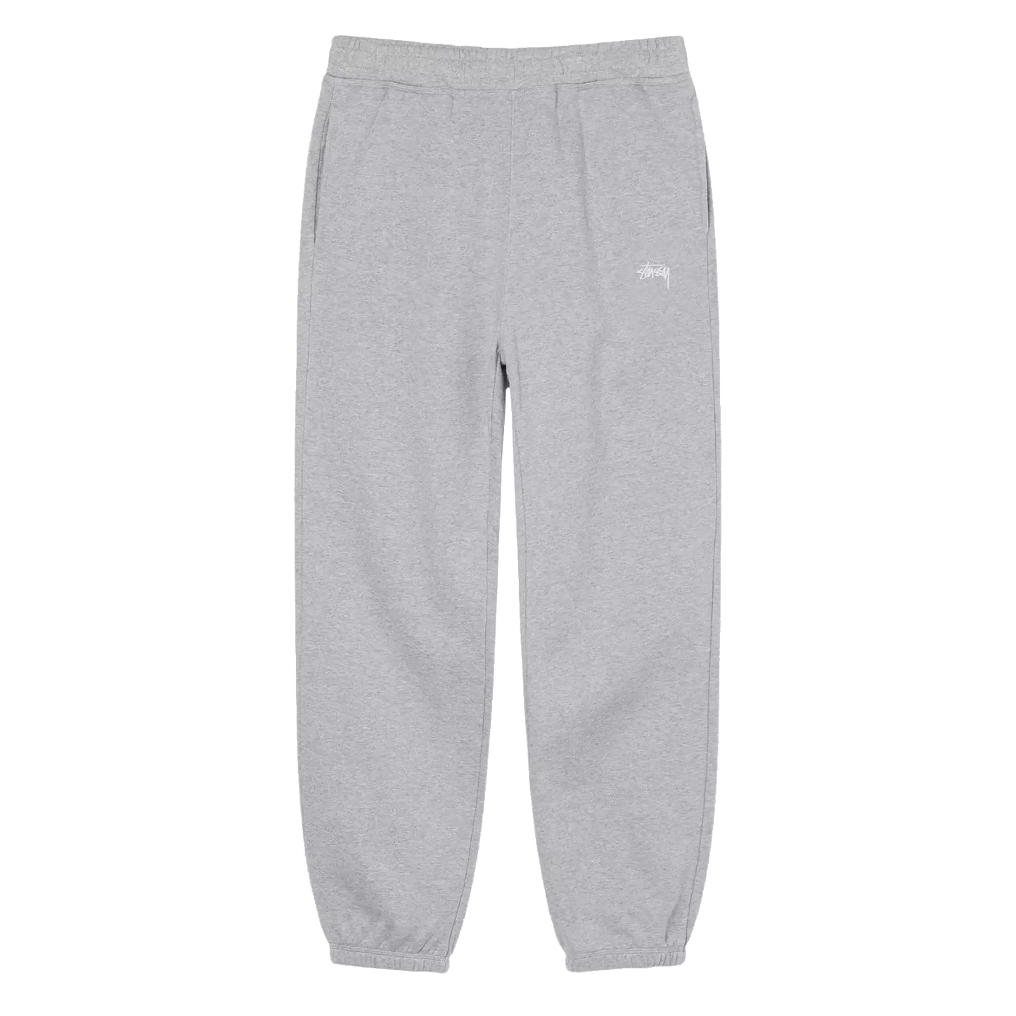 Stussy Stock Logo Fleece Pant - Grey Heather