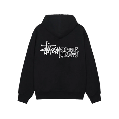 Stussy Superior Quality Zip Hoodie - Black