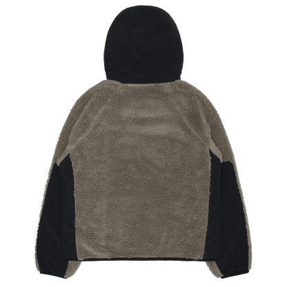 Stussy Sherpa Paneled Hooded Jacket - Stone