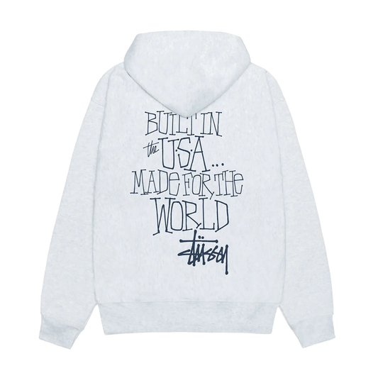 Stussy Built In USA Hoodie - Ash Heather