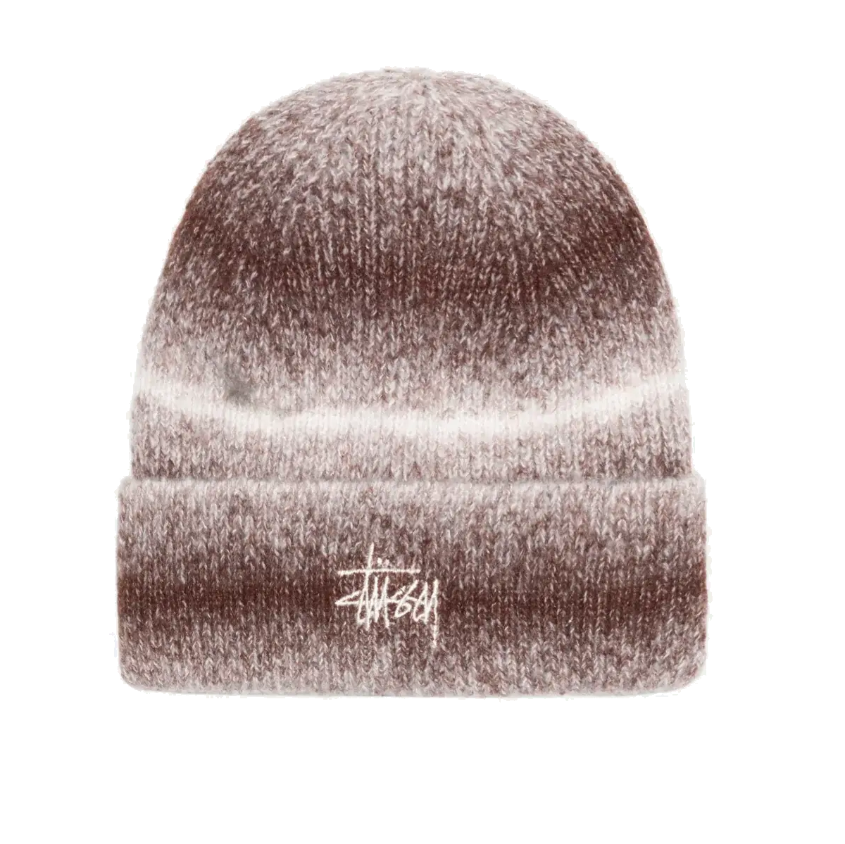 Stussy Basic Cuff Striped Beanie - Brown