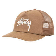 Load image into Gallery viewer, Stussy Mid-Depth Big Stock Mesh Snapback - Brown