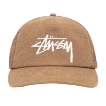 Load image into Gallery viewer, Stussy Mid-Depth Big Stock Mesh Snapback - Brown