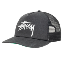 Load image into Gallery viewer, Stussy Mid-Depth Big Stock Mesh Snapback - Black