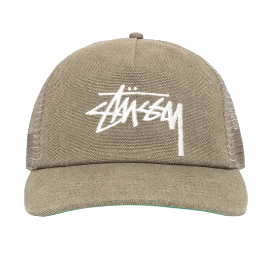 Stussy Mid-Depth Big Stock Mesh Snapback - Army Green