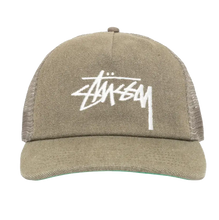 Load image into Gallery viewer, Stussy Mid-Depth Big Stock Mesh Snapback - Army Green