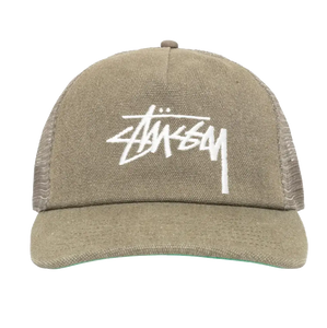 Stussy Mid-Depth Big Stock Mesh Snapback - Army Green