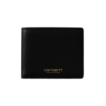 Load image into Gallery viewer, Carhartt WIP Vegas Billfold Wallet - Black Leather/Gold