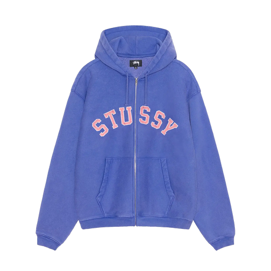 Stussy Faded Graphic Zip Hoodie - Purple