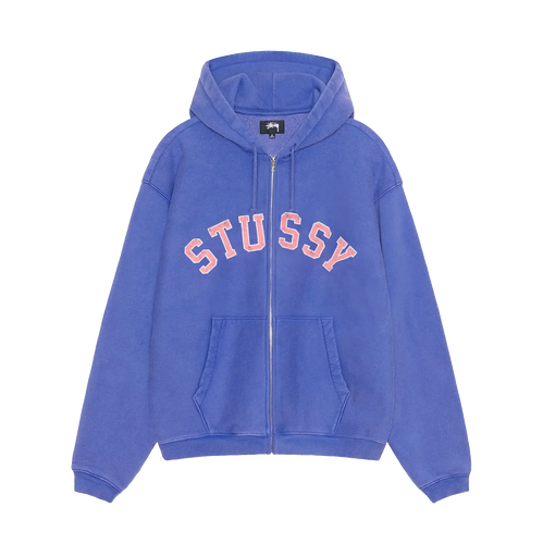 Stussy Faded Graphic Zip Hoodie - Purple