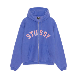 Stussy Faded Graphic Zip Hoodie - Purple