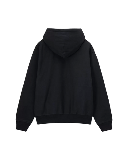 Stussy Stock Logo Zip Hoodie - Washed Black