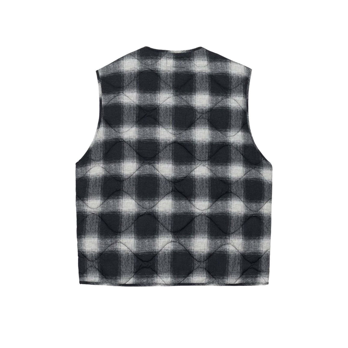 Stussy Plaid Nylon Liner Vest - Black