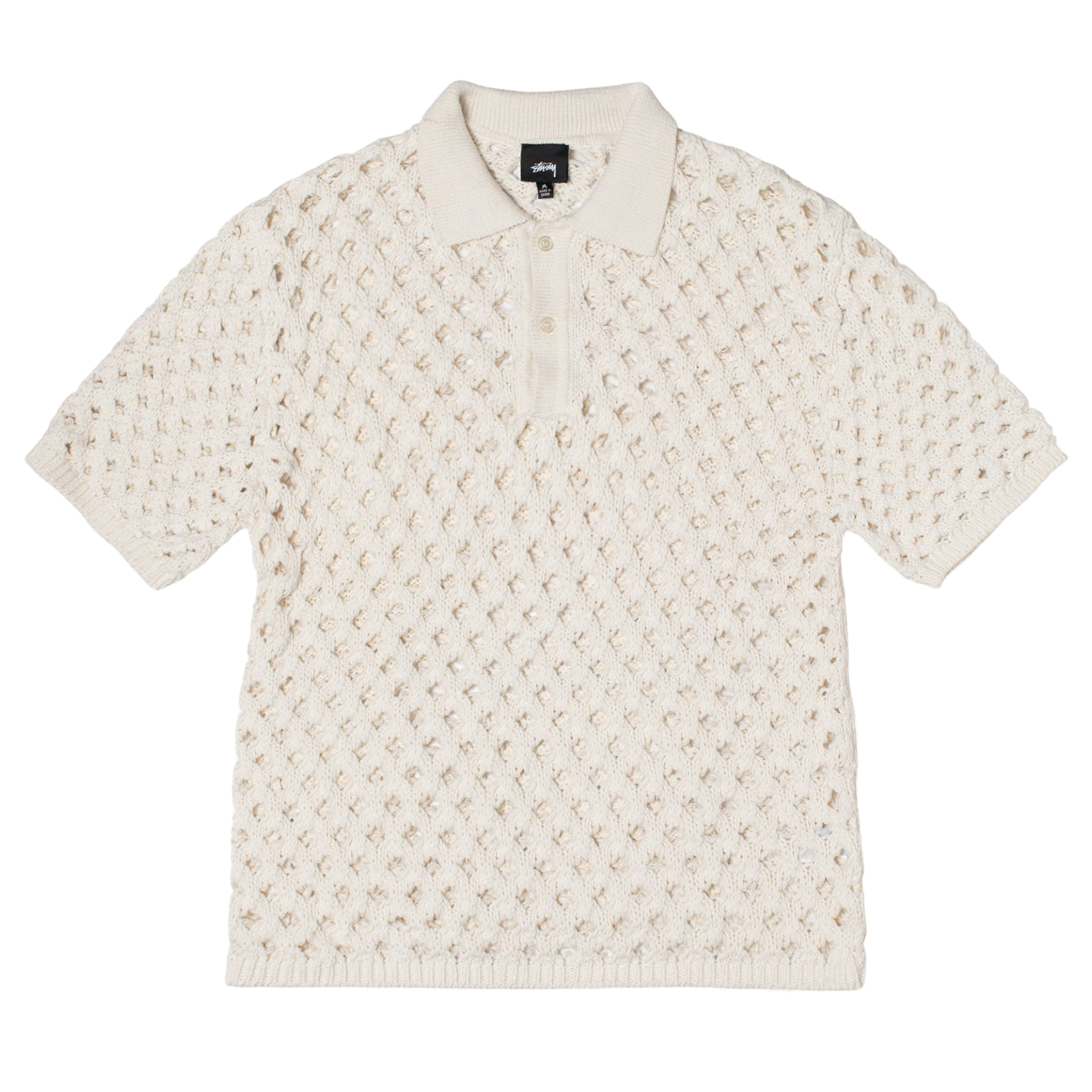 Stussy Big Mesh Polo Sweater - Ivory