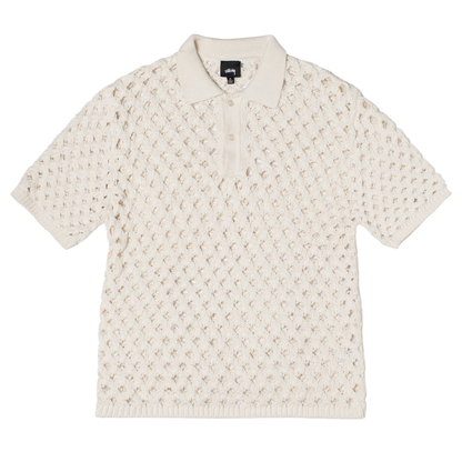 Stussy Big Mesh Polo Sweater - Ivory