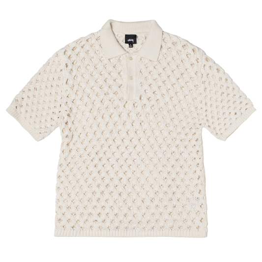 Stussy Big Mesh Polo Sweater - Ivory