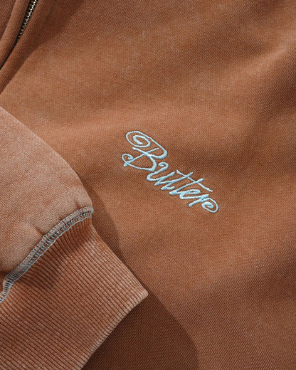 Butter Goods Jive Zip-Thru Hoodie - Washed Brown