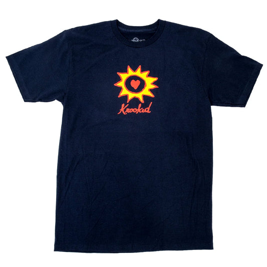 Krooked Sun Heart Tee - Navy/Red/Yellow