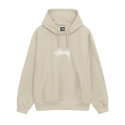 Stussy Stock Logo Applique Hoodie - Khaki