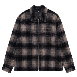 安く売り切れ STUSSY BRUSHED WOOL PLAID ZIP SHIRT - トップス