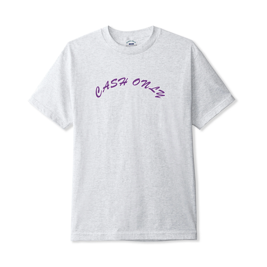 Cash Only Logo Tee - Ash/Purple