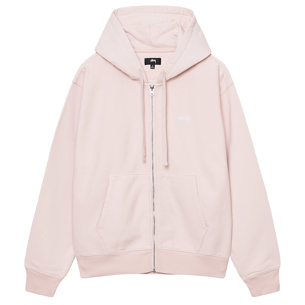 Stussy Stock Logo Zip Hoodie - Light Pink – Ninetimes Skateshop