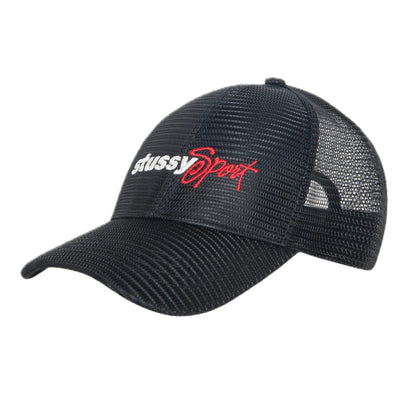Stussy Mid Depth Sport Mesh Cap - Black
