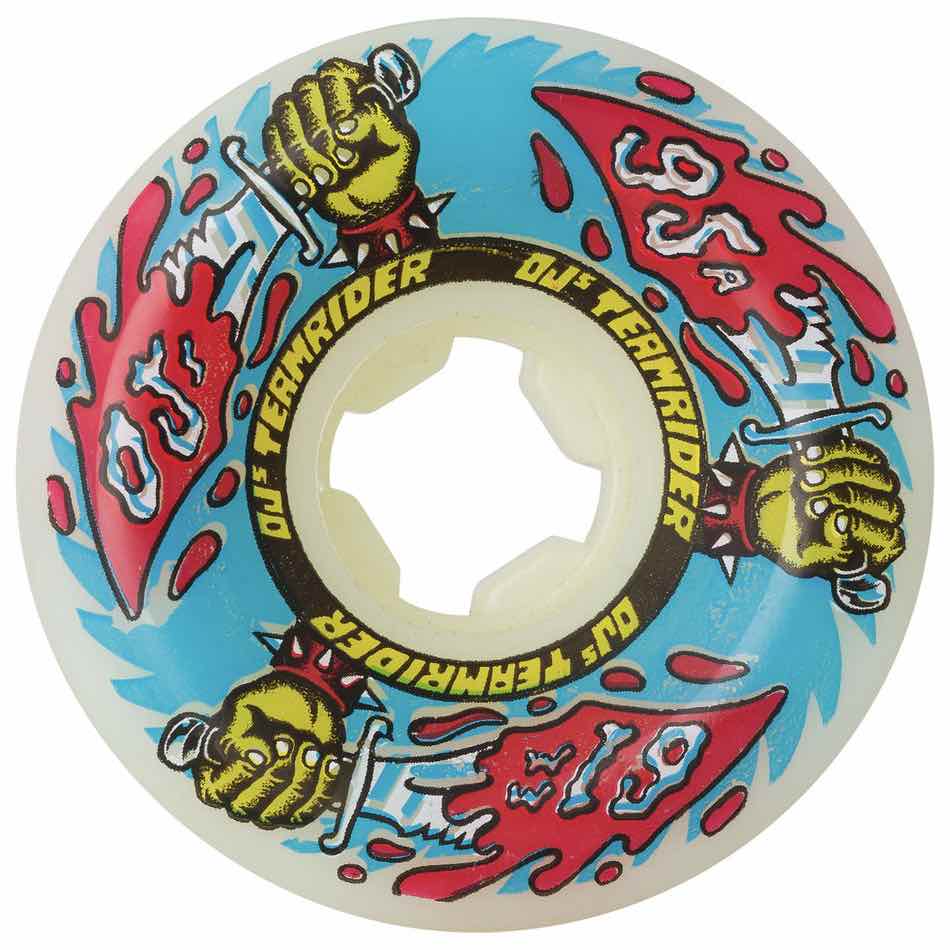 OJs Team Rider Wheels White Blue - 95A 61mm