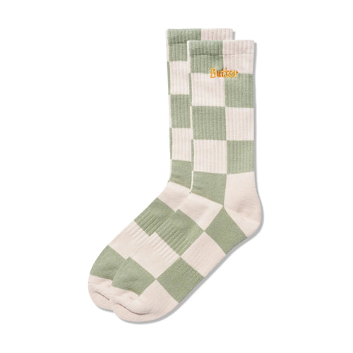 Butter Goods Checkered Socks - Cream/Sage