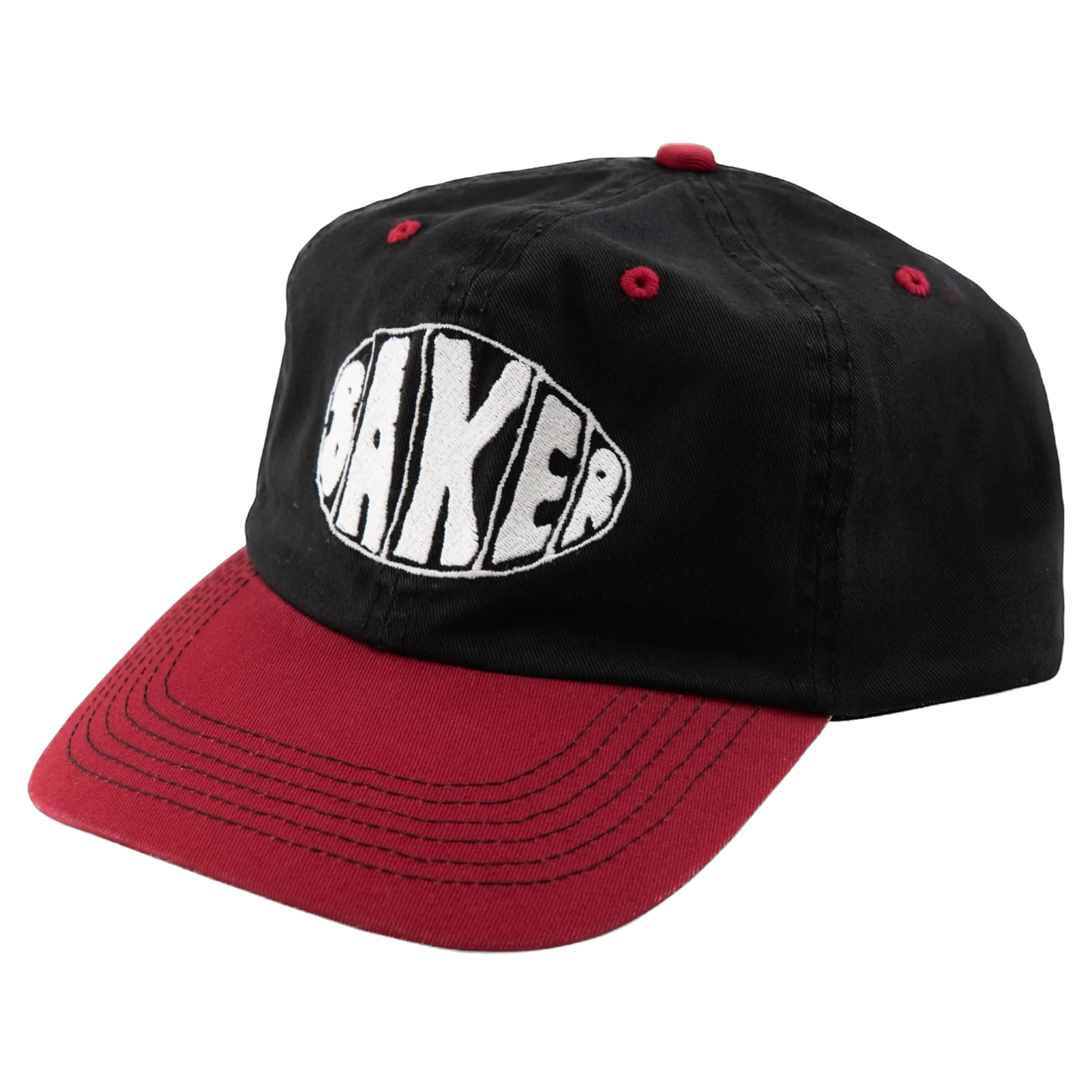 Baker Sprayed Oval Snapback - Black/Red