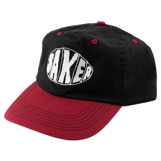Baker Sprayed Oval Snapback - Black/Red