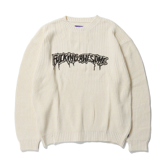 Fucking Awesome Drip Logo Sweater - Cream