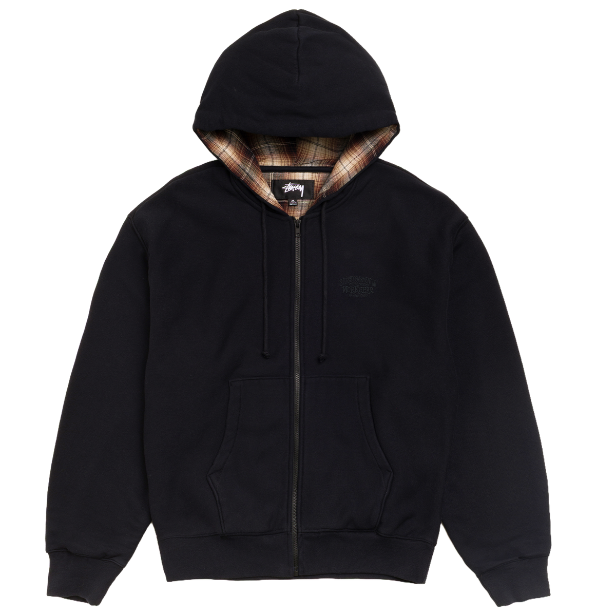 Stussy Plaid Lined Zip Hood - Black