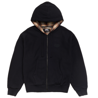 Stussy Plaid Lined Zip Hood - Black