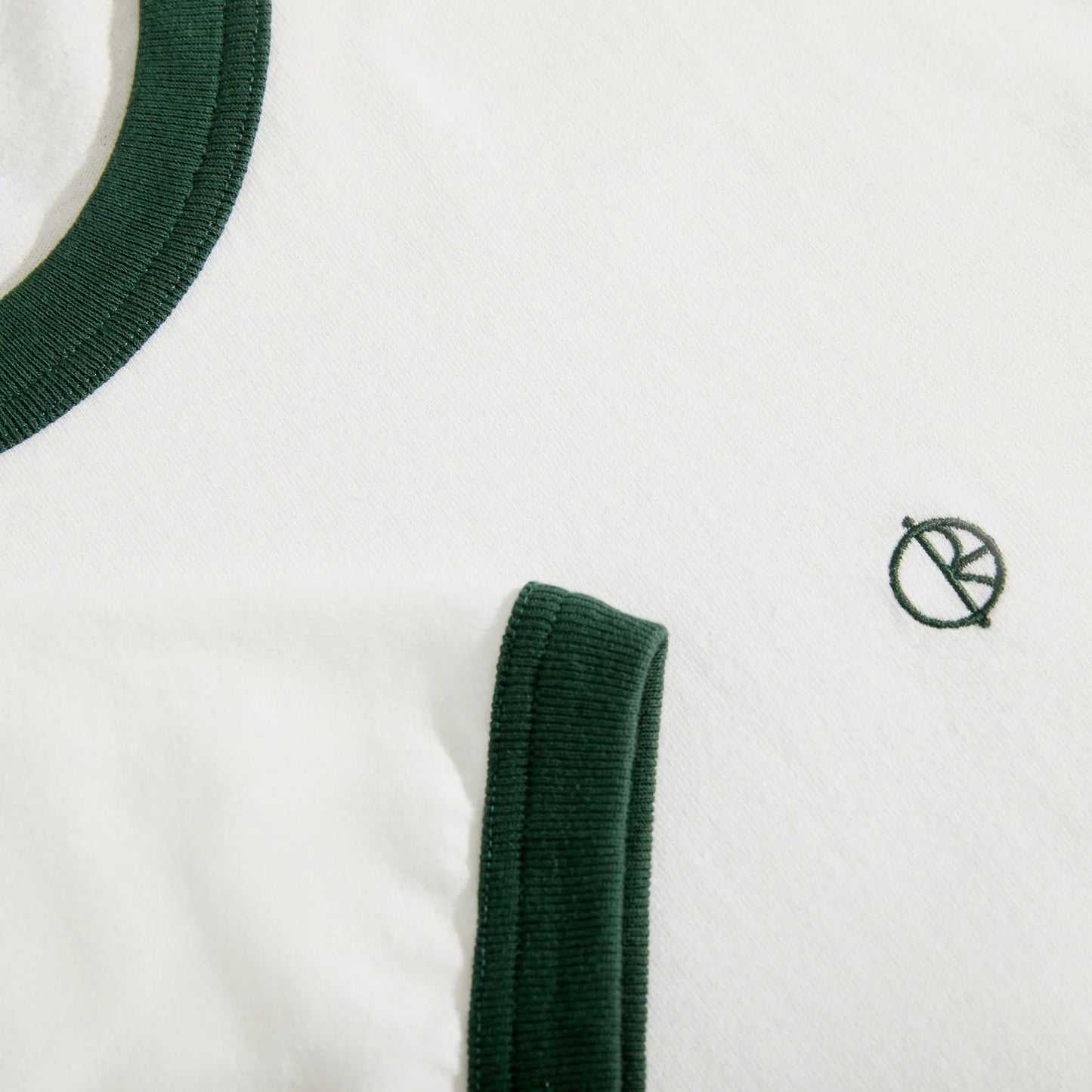 Polar Ringer Tee - Cloud White/Dark Green