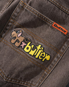 Butter Goods Pooch Relaxed Denim Jeans - Washed Brown