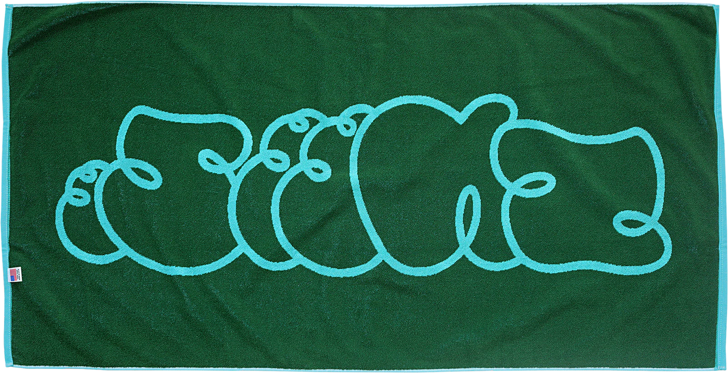 Sneeze Logo Beach Towel - Aqua/Forest