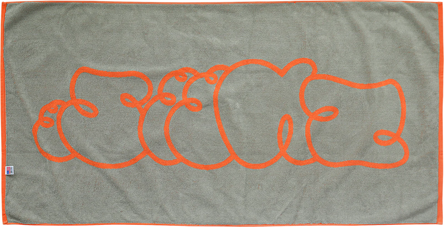 Sneeze Logo Beach Towel - Orange/Sage