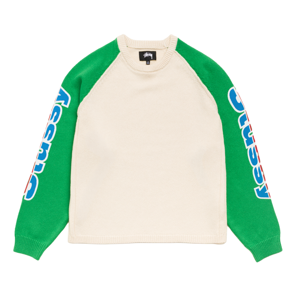 Stussy Two Tone Raglan Sweater - Natural