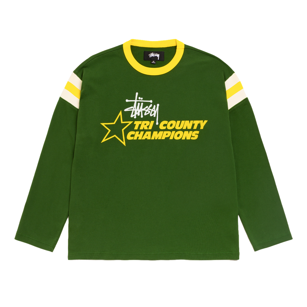 Stussy Longsleeve Ringer Tee - Green