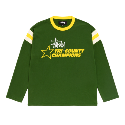 Stussy Longsleeve Ringer Tee - Green